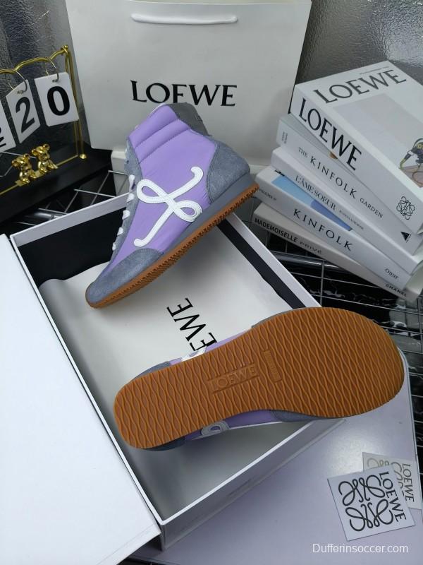 LOEWE High-Top German Training Sneakers Retro Casual White Shoes - LY00330