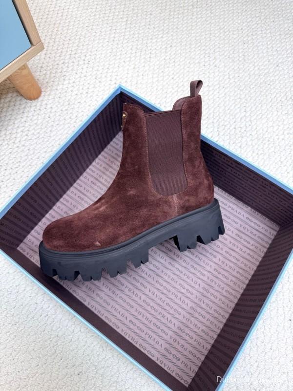 Prada 2025 SS Chunky Platform Ankle Boots - LY0340