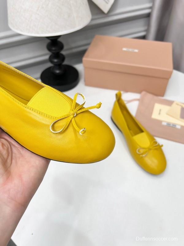 Miu Miu Ballet Flats Bow Mary Jane Shoes - LY00260
