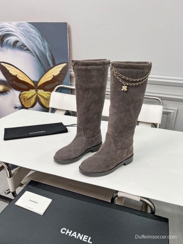 Chanel 2025/SS Quilted Leather Chain CC Logo Flat Ankle Boots - LY00510