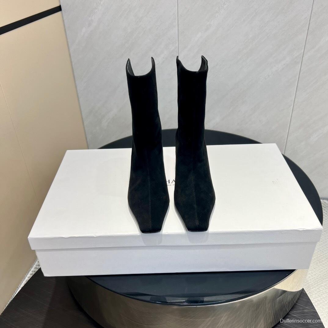 Khaite 2025 SS Collection Square Toe Slip-On Ankle Boots - KFY00390