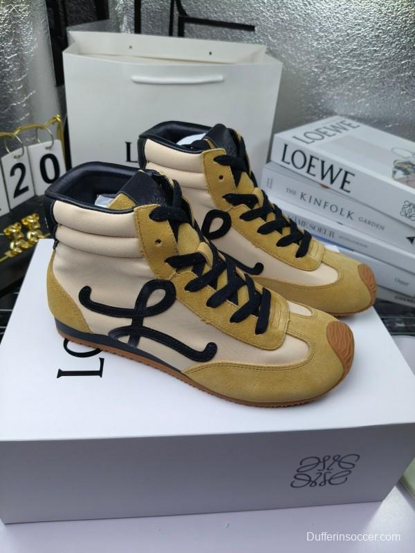 LOEWE High-Top German Training Sneakers Retro Fashion Casual White Shoes - LY00330