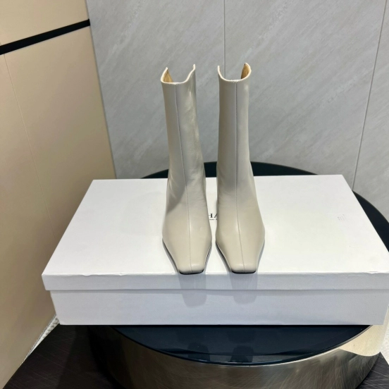 Khaite 2025 SS Fashion Square Toe Slip-On Ankle Boots - KFY00390
