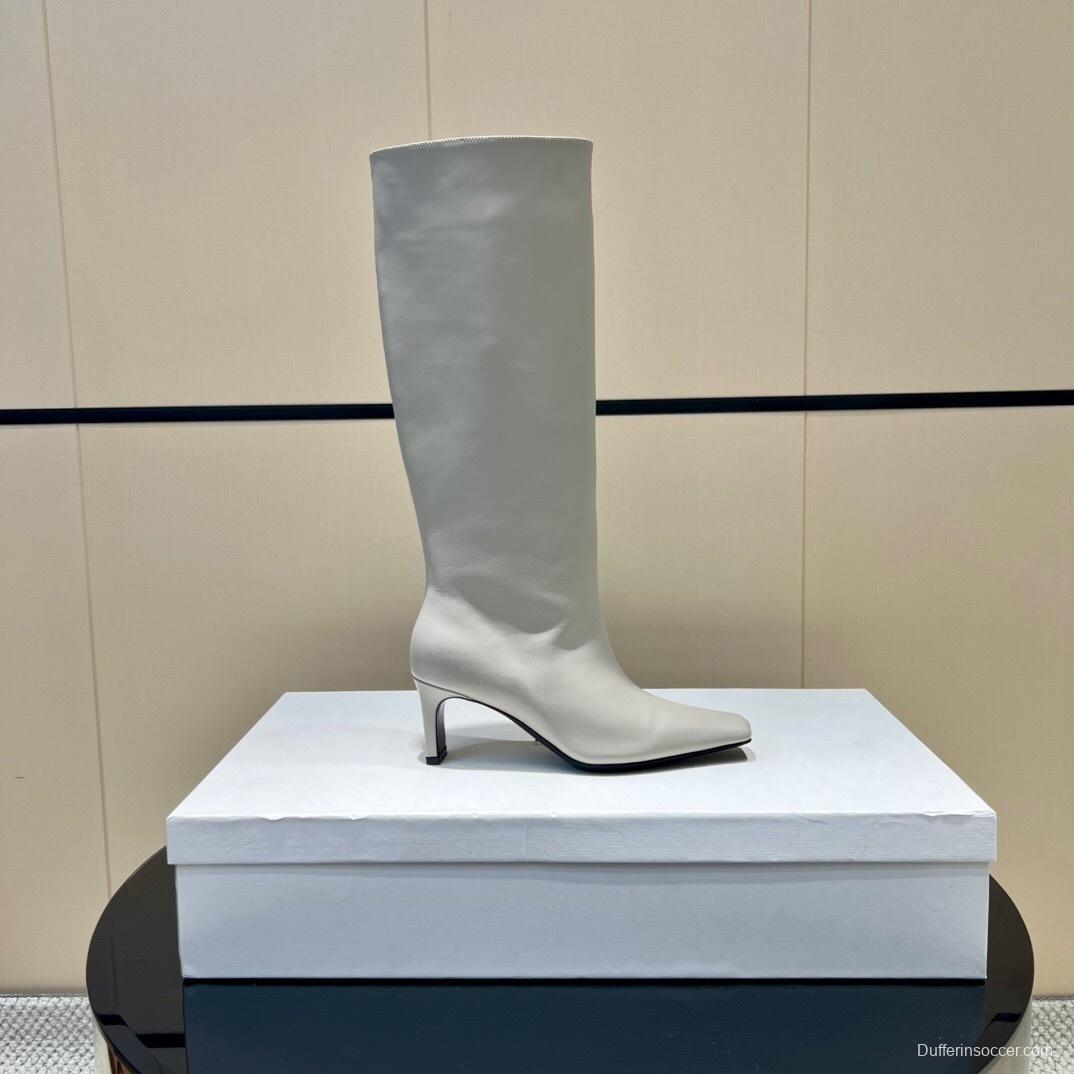 Khaite 2025 SS Square Toe Slip-On High Boots - KFY00490