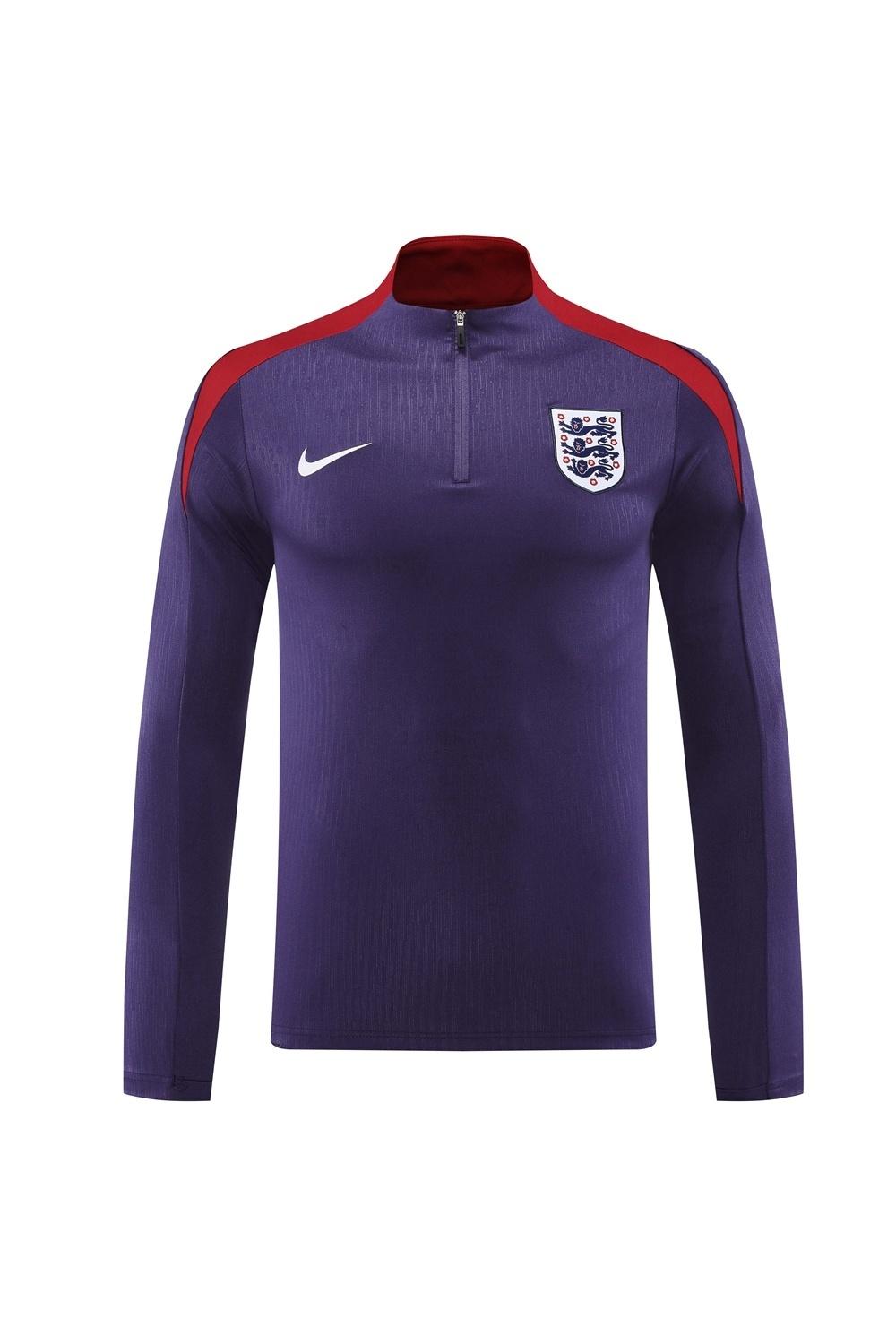 2025 England Purple Half Zipper Jacket+Long Pants