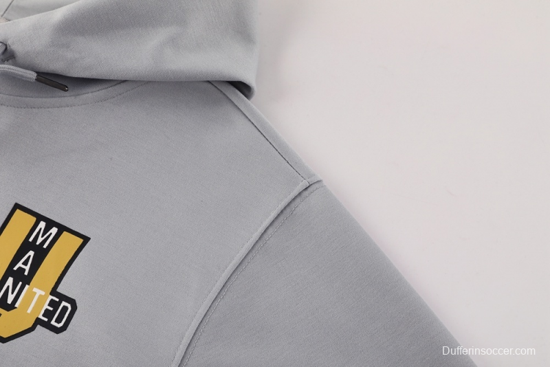 25/26 Manchester United Gray Half Zipper Jacket+Long Pants S-2XL