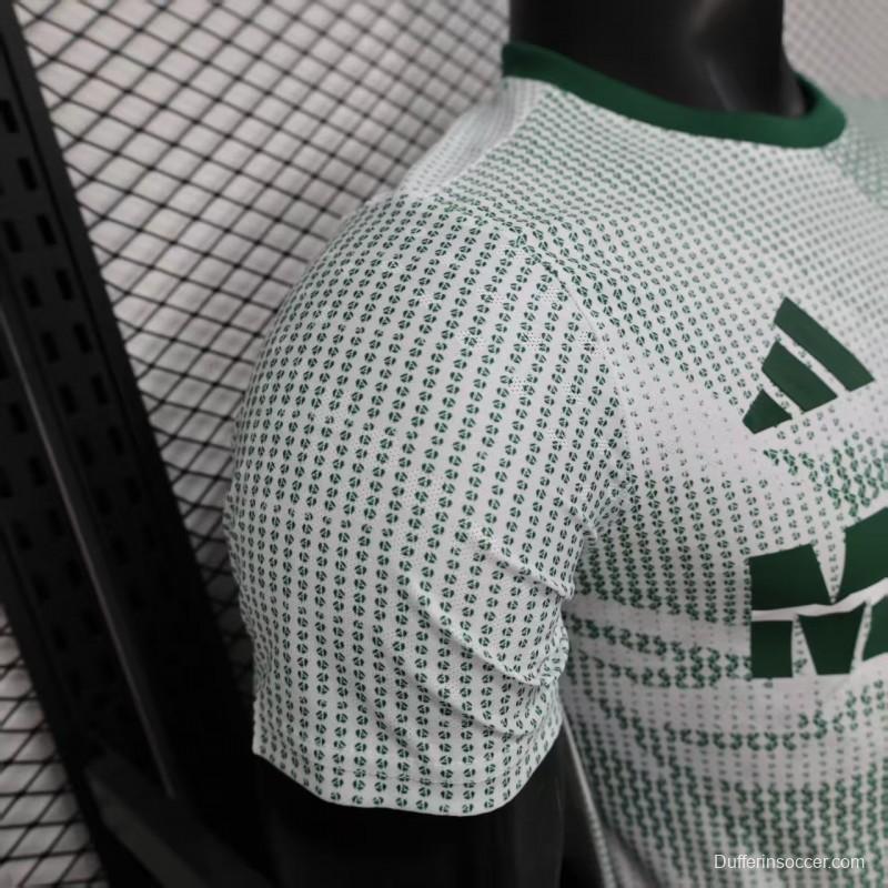 2025 Player Version  Mexico Away White with Halftone Dot Pattern World Cup Commemorative Jersey