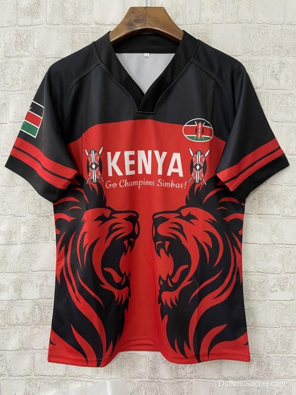 2026 Kenya Simbas Red with Double Lion Design Jersey