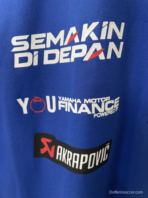 2025 F1 Yamaha Racing Team Blue and Navy Polo Jersey with Multiple Sponsors