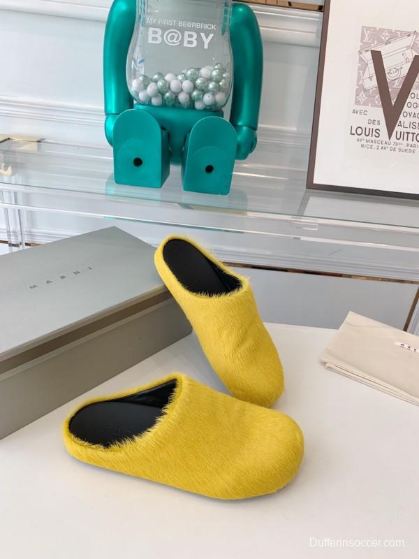 Marni 2025/SS Mule Shoes with Pony Hair - LY00