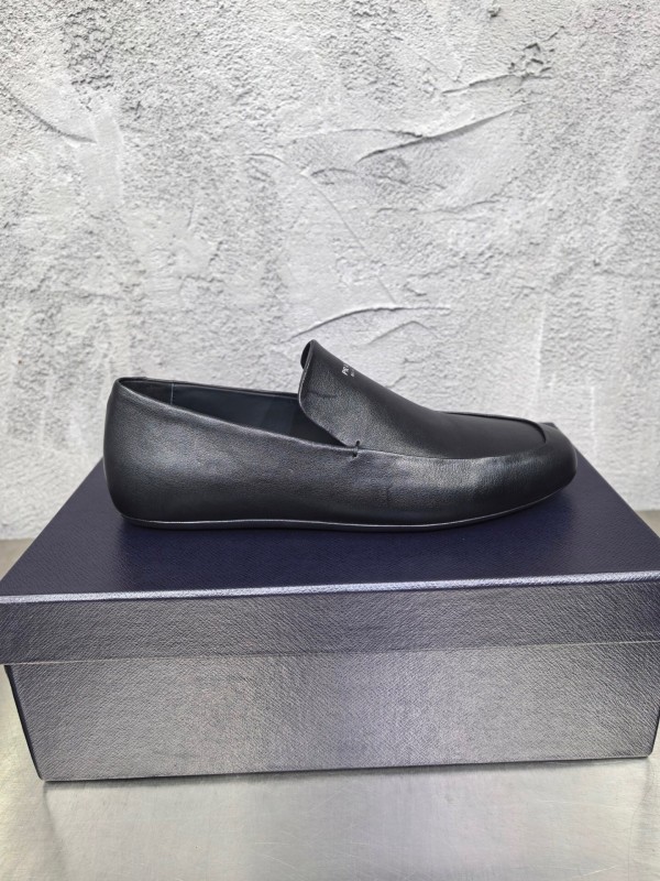 Prada Shuffle Monk Loafers Classic Retro Men's Leather Shoes - AS00380