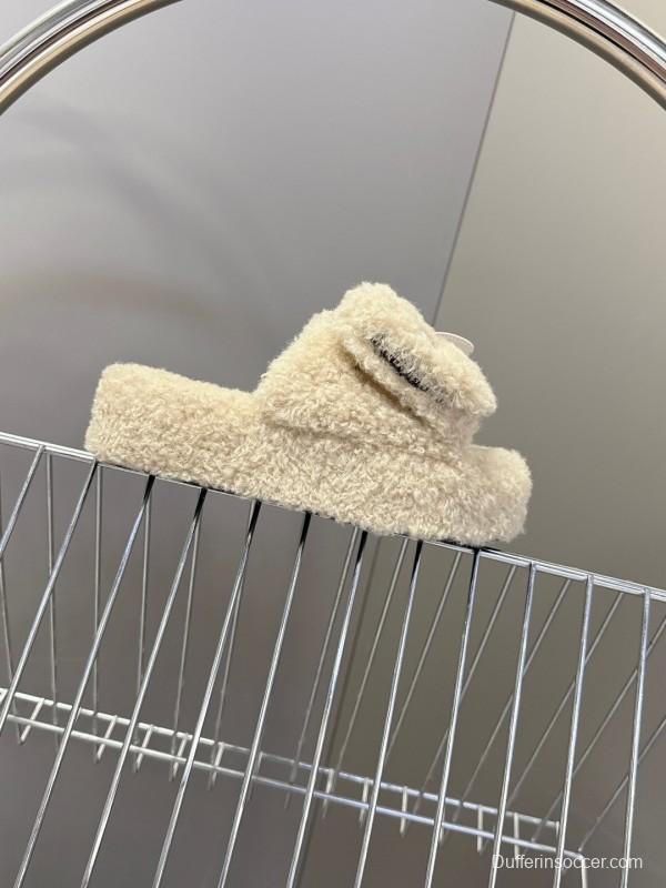 Balenciaga 2025 SS Couple Edition Coca-Cola Fur Slides - KFY00230