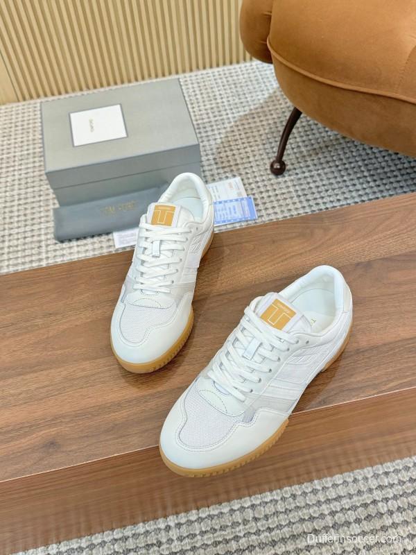 Tom Ford 2025 SS Casual Sneakers with Classic Color Blocking and Imported Leather Insole - AS00350