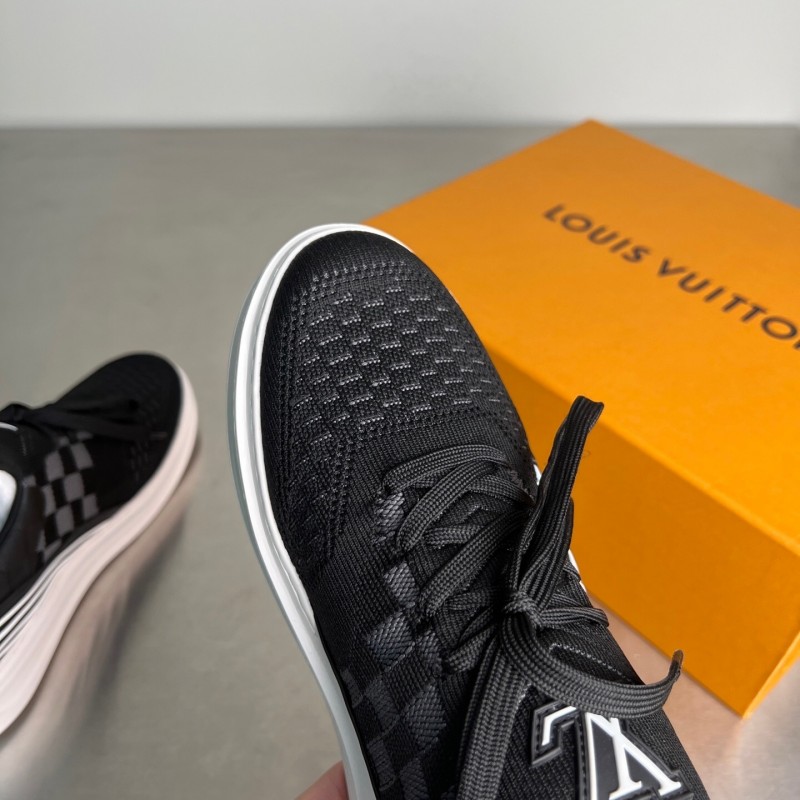 Louis Vuitton Beverly Hills Monogram Knit Sneakers with Imported IP Foam Sole - YC