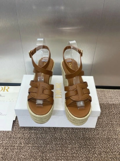 Dior D-Club Jelly Color Hollow Layered Cross Strap Platform High Heel Women's Shoes - KFY00290