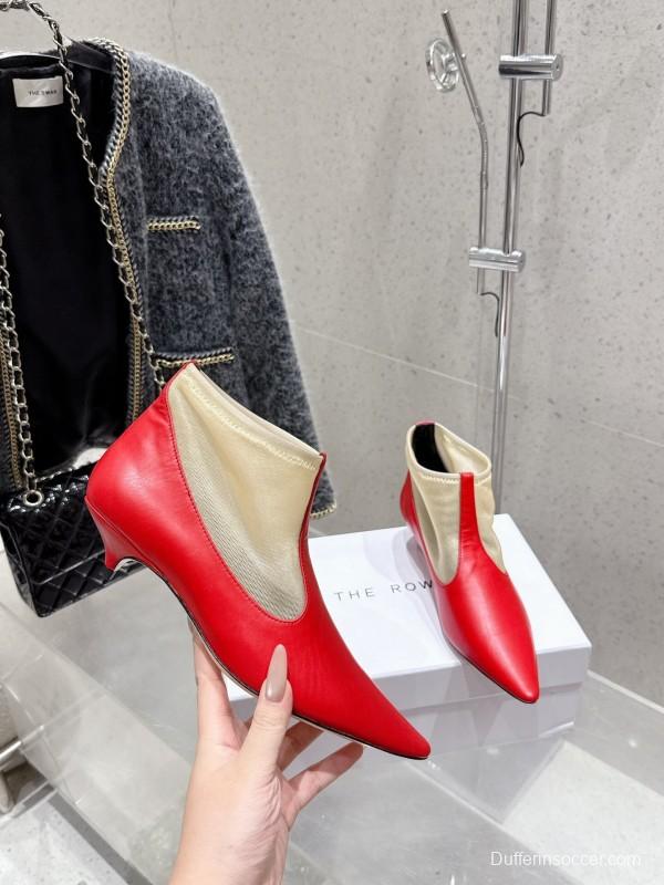 THEROW 2025SS French Retro Minimalist Style Mesh Kitten Heel Sandals - KFY00320