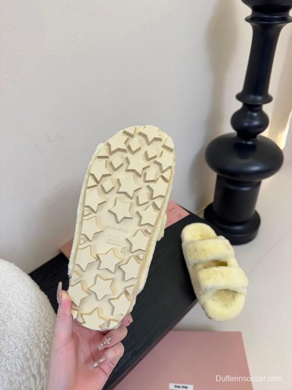 Miu Miu 2025 SS Fur Slides - KFY00310