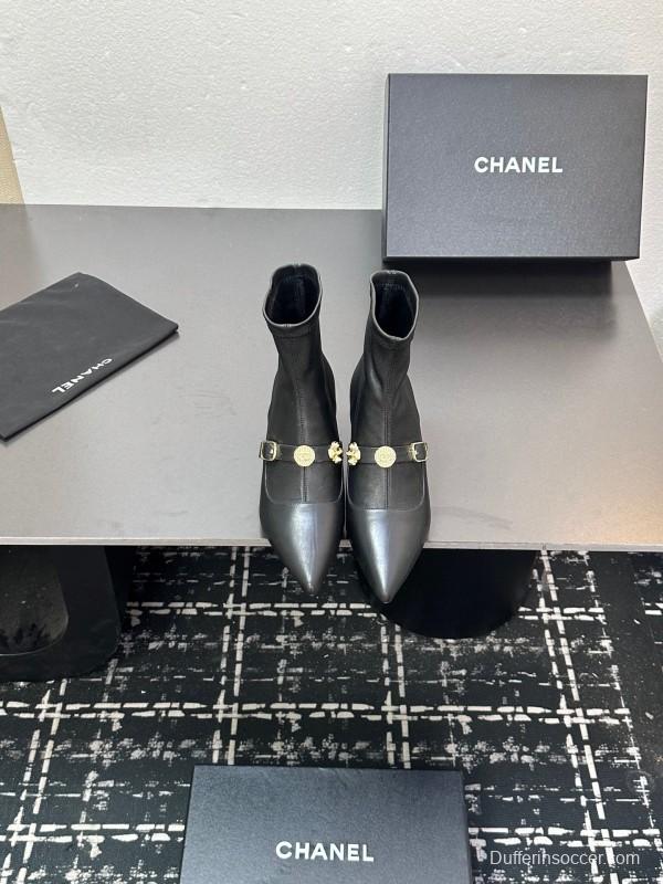Chanel 2025/SS 24B Autumn Winter New High Heel Bow Sock Boots - LY00380