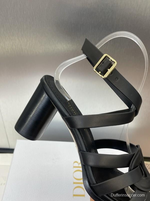 Dior D-Club Jelly Color Hollow Layered Cross Strap High Heel Women's Shoes - KFY00290