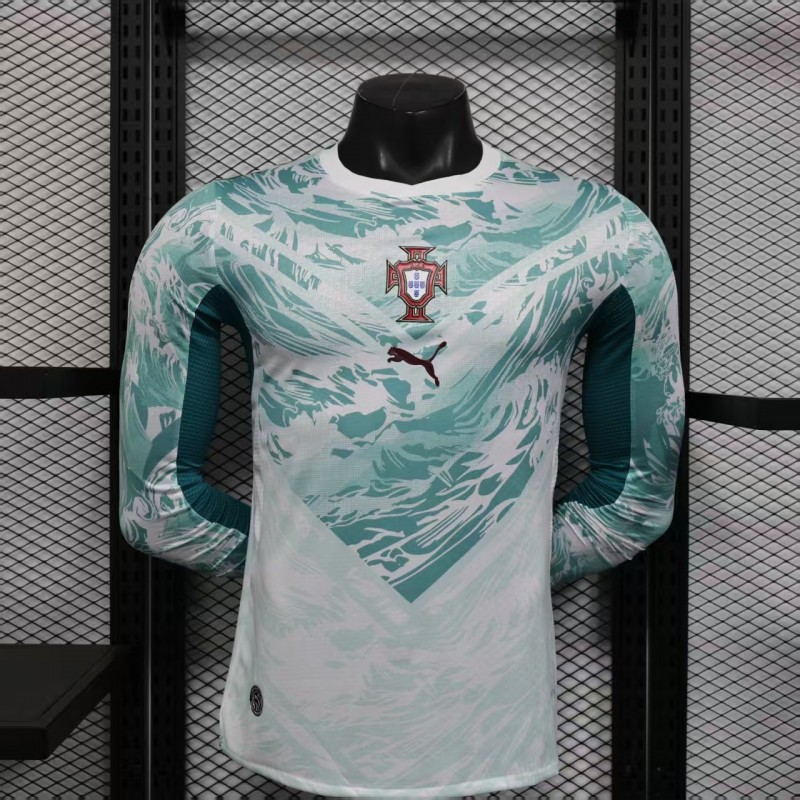 2026 Player Version  Portugal Away White  Long Sleeve Jersey