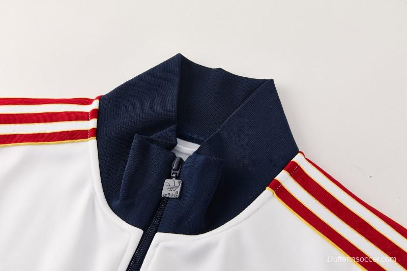 25/26 Roma White Full Zipper Jacket + Long Pants