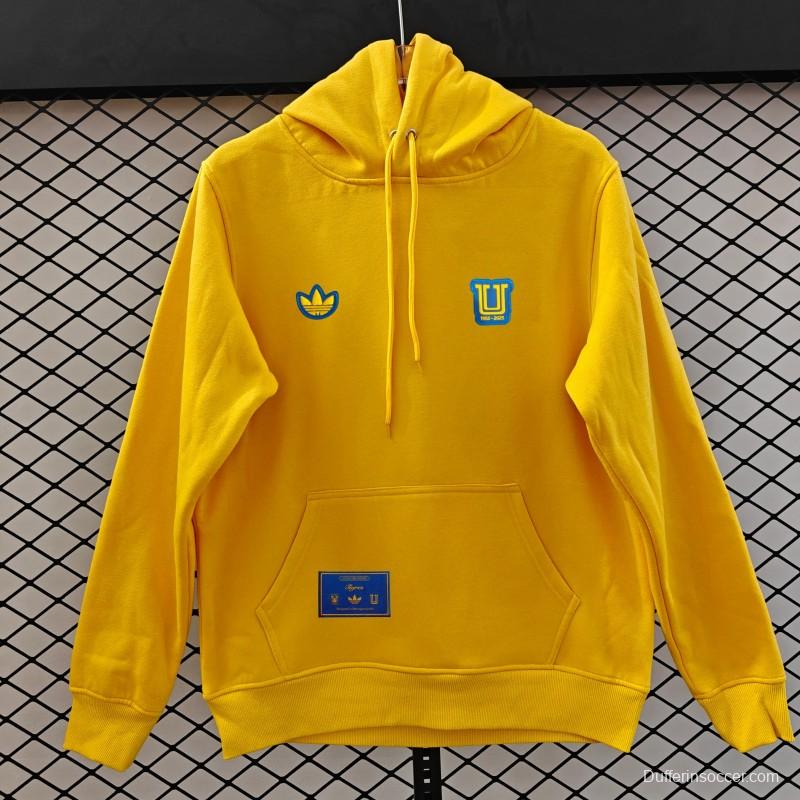 25/26 Tigres UANL Embroidered Logo Hoodie 9 Colors