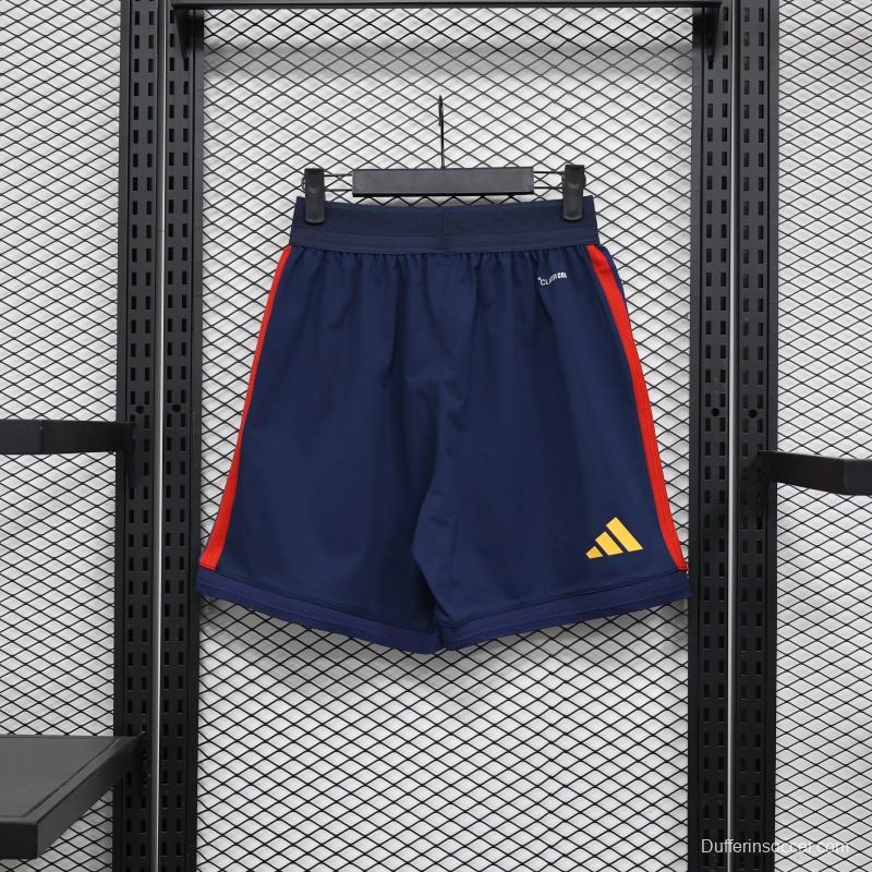 2026 Player Version Spain Navy Blue with Red Yellow Stripes Shorts