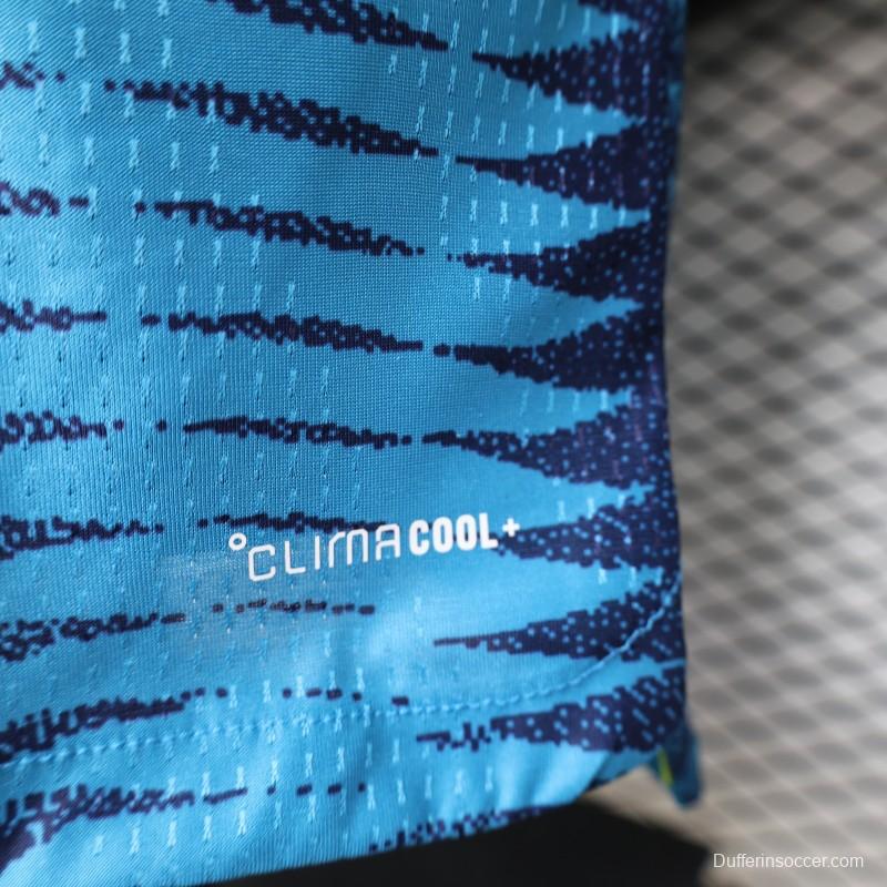 2026 Player Version Colombia Blue with Wavy Zigzag Pattern Jersey