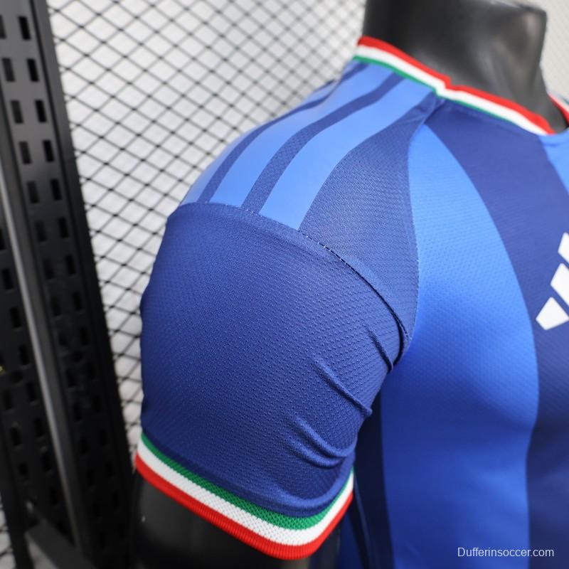 2026 Player Version Italy Blue with Tonal Vertical Stripes Jersey