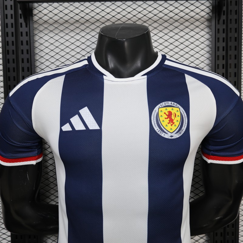 Player Version 2027 Scotland Away White/Navy Vertical Stripes Jersey
