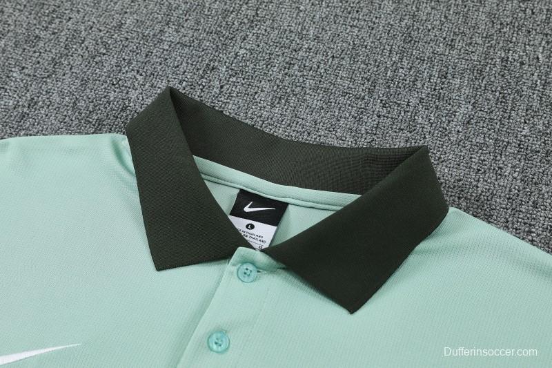 26/27  Chelsea Light Green Polo Training Shirt + Long Pants Tracksuit