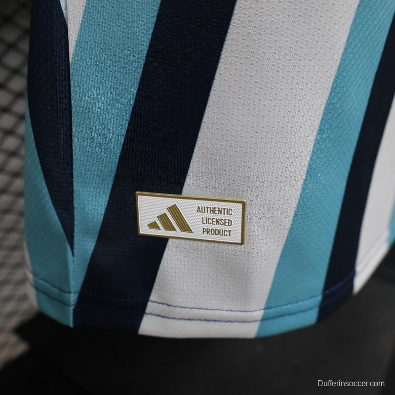 Player Version 2026 Argentina White Light Blue Dark Blue Radial Stripe Special Edition Jersey