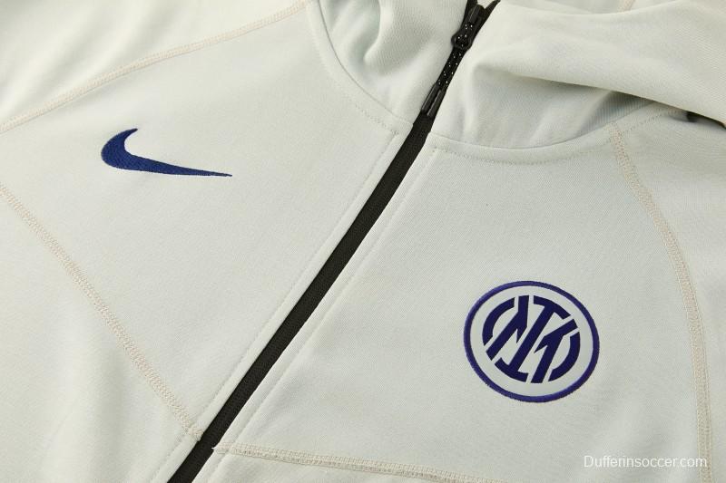 26/27 Inter Milan Light Mint Full Zipper Hooded Tracksuit + Long Pants