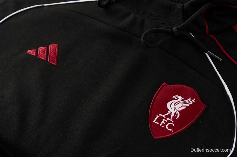 26/27 Liverpool  Black Full Zipper Hooded Jacket Tracksuit + Long Pants