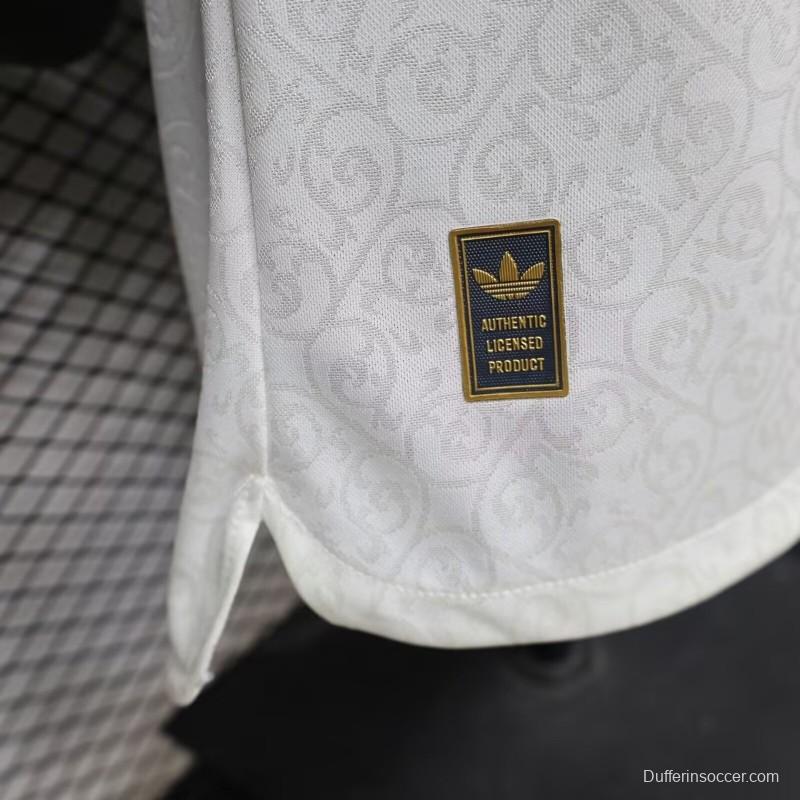 Player Version 2026 Spain  White with Burgundy & Gold Detail Away Jersey