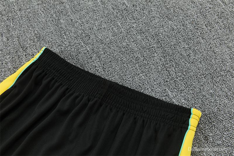 2026 Brazil Black & Yellow Half Zipper Jacket Tracksuit + Long Pants