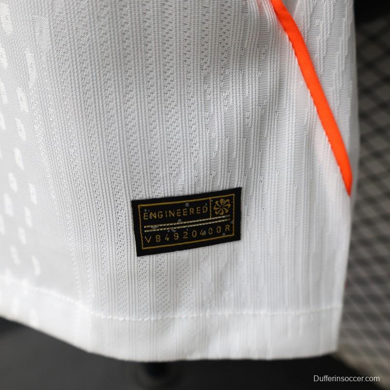 Player Version 2026 Netherlands  White with Orange  Away Jersey