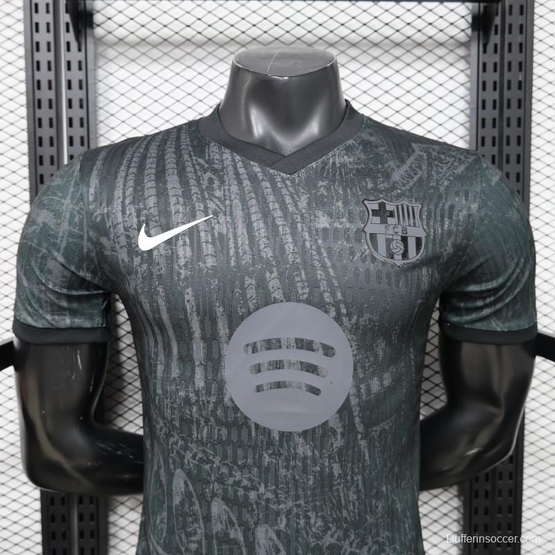 Player Version 26/27 FC Barcelona Dark Olive Green with Grunge Graffiti Third Jersey