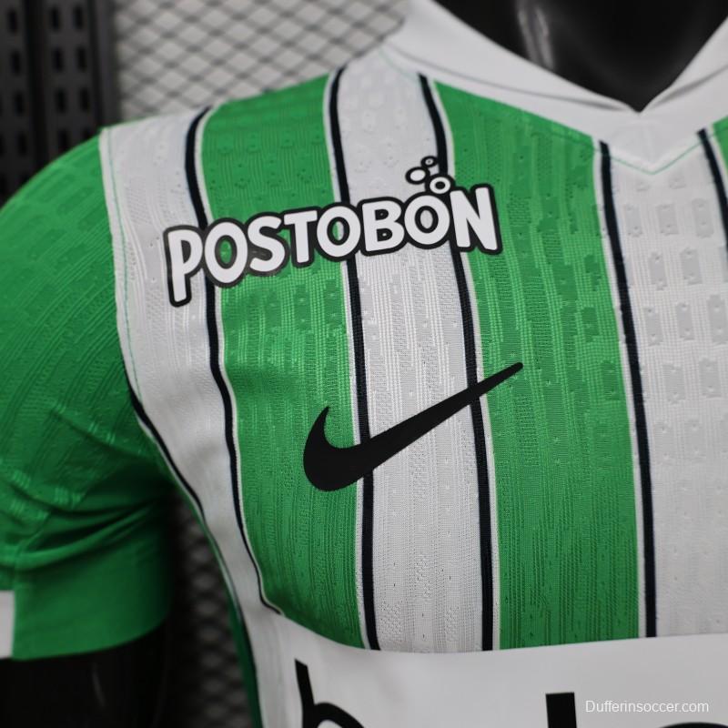 Player Version 26/27 Atlético Nacional Green & White with Vertical Stripe Home Jersey