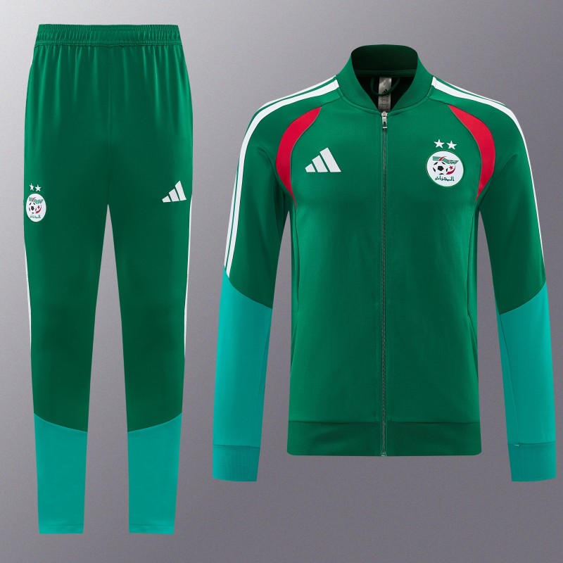 26/27 Algeria  Dark Green  Zipper Training Jacket Tracksuit + Long Pants (Adidas)