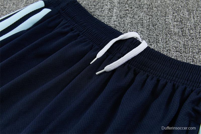 2026 Argentina White & Light Blue Radial Stripe Short Sleeve+Soccer Shorts