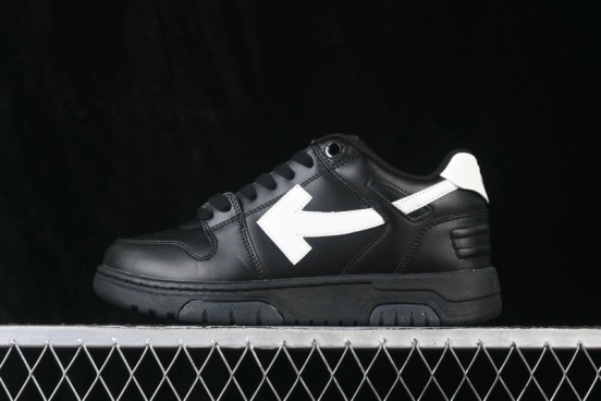 Off-White Out of Office Low-Top Fashion Skate Shoes Black White