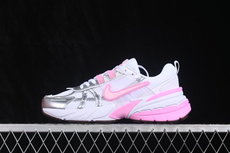 Nike V2K Run Retro Low-Top Running Shoes with Cushlon Foam and Anti-Slip Traction - FD0736-115