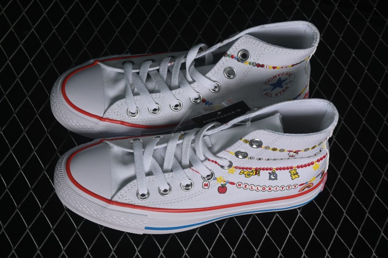 Converse ×Hello Kitty and Friends Picnic Chuck Taylor All Star Hi High-Top Casual Skate Shoes - A17699C