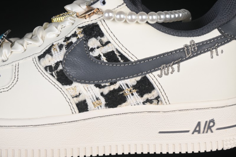 Nike Air Force 1 '07 Low Foggy Pearl Hand-Painted Graffiti Low-Top Casual Skate Shoes - FJ7740-071