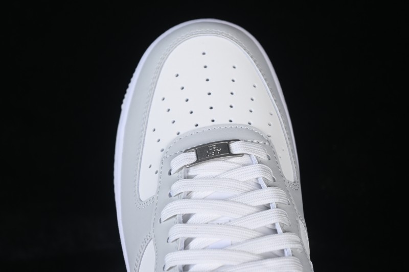 Nike Air Force 1 '07 Low White Grey Embroidery Casual Skateboard Shoes - IB6842-100