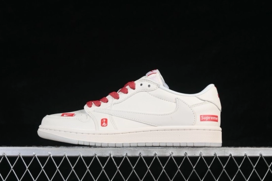 Nike Air Jordan 1 Low OG SP Travis Scott x Fragment Design Retro Basketball Sneakers with Reverse Swoosh - QW5288-139