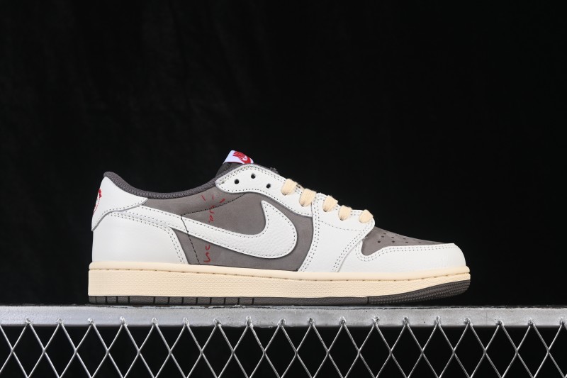 Nike Travis Scott x Air Jordan 1 Low OG Retro Basketball Shoes with Reverse Swoosh Design - DM7866-162