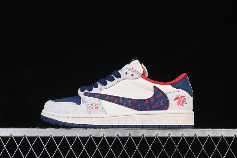 Nike Air Jordan 1 Low Retro Basketball Shoes with Chinese Zodiac Year of the Horse Colorway - DX5688-003