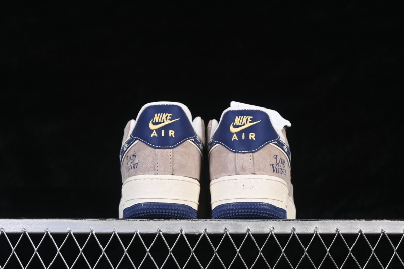Nike Air Force 1 '07 Low LV Collaboration Grey Blue Pigskin Leather Casual Sneakers - KL1688-004